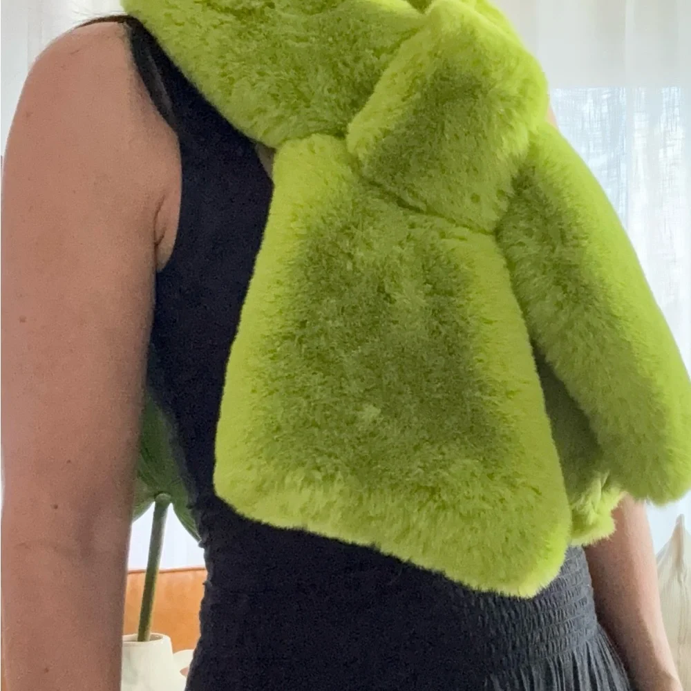 Apparis Lime Green Faux Fur Scarf